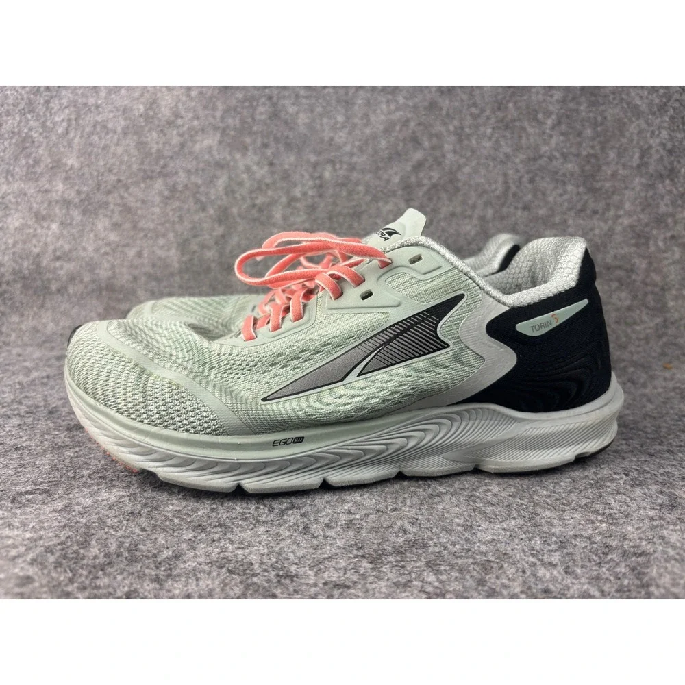 Altra Torin 5 Running Shoes Womens 8.5 Light Green Black Coral Road Sneakers